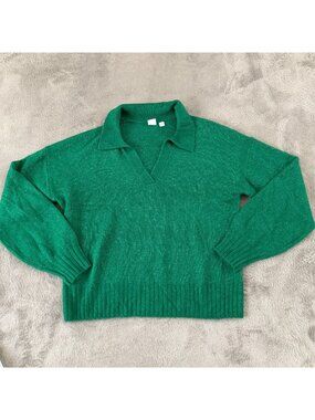 Gap Green Polo Sweater Womens SMALL ForeverCozy